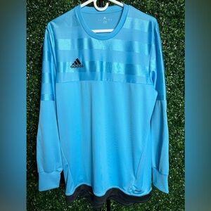 Adidas Long Sleeve Men’s Goalkeeper Jersey Blue Climalite Size Large